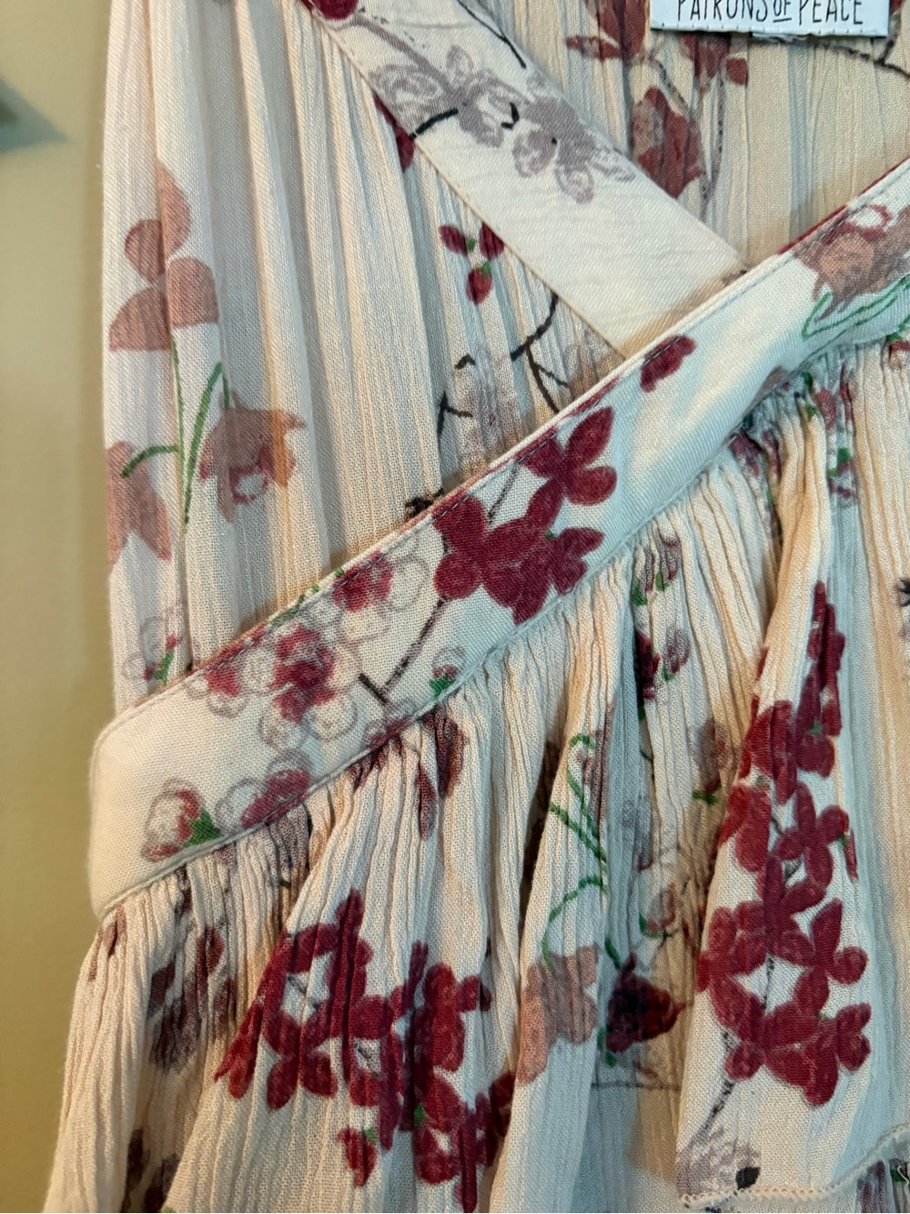 Patrons of Peace Boho Floral Asymmetrical Ruffle Top Dress - Picture 4 of 12